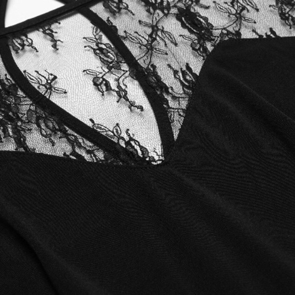 Sweetheart Floral Lace Yoke and Back Ruffled Dress - Picture 6 of 7